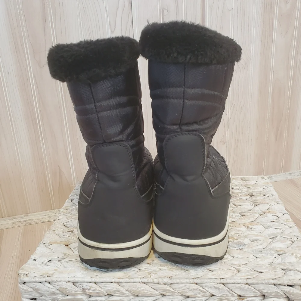 Camel Crown Black Fur‎ Lined Snow Boots Winter Gorpcore Women's Size 9 Ski Apres